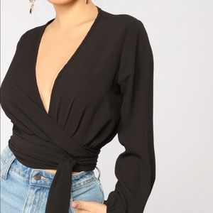 Black Wrap Top